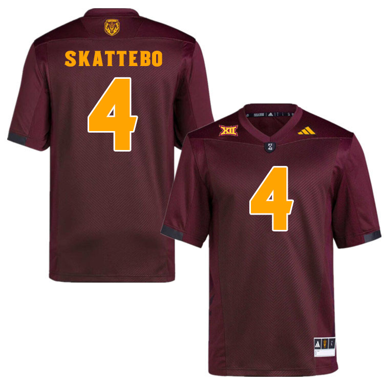 Men #4 Cam Skattebo Arizona State Sun Devils College Football Jerseys Stitched-Maroon
